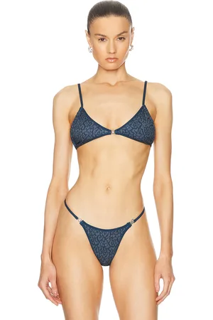 Heavy Manners Mini Triangle Bikini Top in - Navy. Size L (also in ).