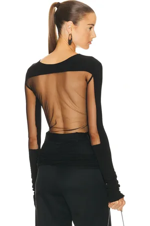Grace Square Sheer Cut Out Top in - . Size L-XL (also in L/XL, S-M).