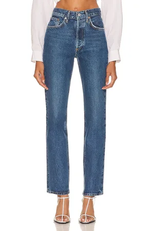 AGOLDE Lana Mid Rise Straight in - Denim-Medium. Size 26 (also in 27, 28, 29, 30, 31, 32, 33, 34).