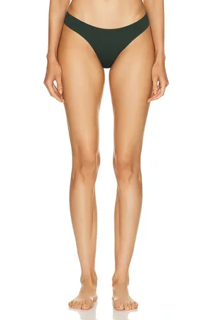 Saint Laurent Jersey Bikini Panty in - Olive. Size L (also in M, S, XS).
