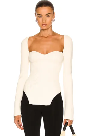 Khaite Maddy Long Bustier Top in - White. Size L (also in M).