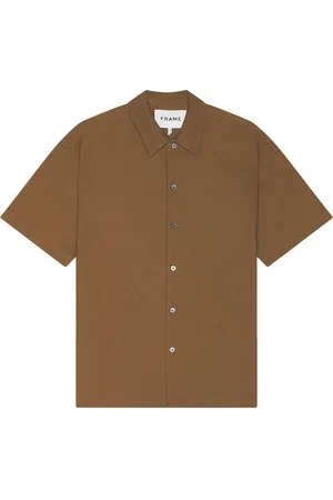 Frame Waffle Textured Shirt in - Brown. Size M (also in ).