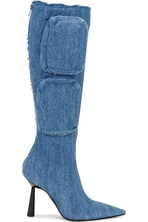 Gia Borghini Belvinia Knee High Boot in - Denim-Medium. Size 39.5 (also in ).