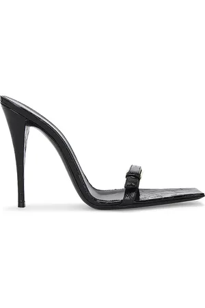 Saint Laurent Lee Mule Sandal in - Black. Size 36 (also in 36.5, 38.5).