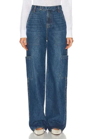 GRLFRND Elyse Trouser Cargo Jean in - Blue. Size 24 (also in 25, 26, 27, 28).