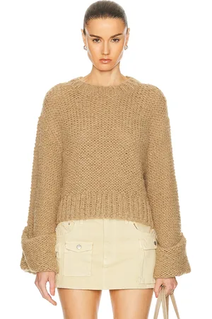 GRLFRND Open Stitch Knit Sweater in - Tan. Size M (also in S, XS).