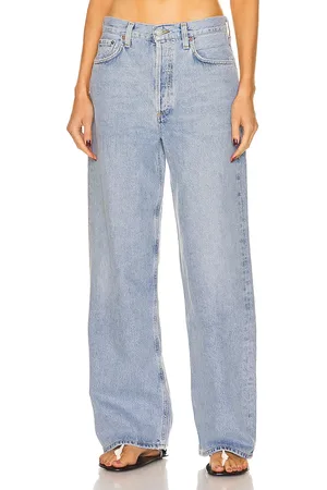 AGOLDE Low Rise Baggy in - Denim-Light. Size 28 (also in 29, 30, 31).