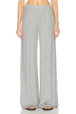 SPRWMN Rib Wide Leg Pant in - Grey. Size M (also in S, XS).