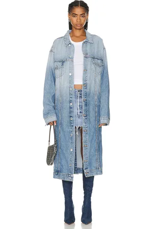 EB DENIM Webster Trench in - Denim-Light. Size L (also in M, S).