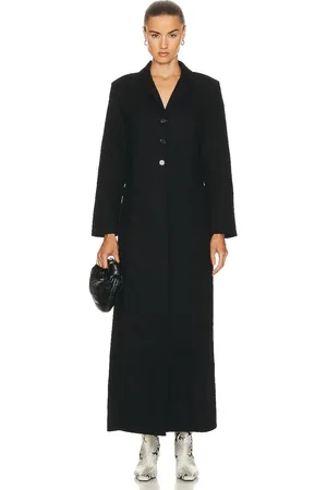 Nour Hammour Lydia Stretch Denim Fit & Flare Coat in - . Size 36 (also in ).