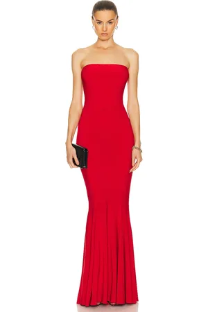 Norma Kamali Strapless Fishtail Gown in - Red. Size L (also in M, S, XL).