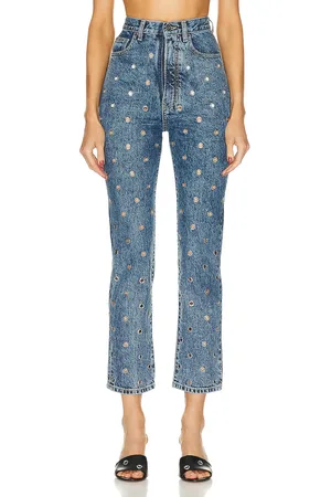 Alaïa High Waist Pant in - Blue. Size 42 (also in ).
