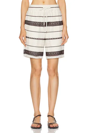 WAO Crochet Stripe Short in - Brown. Size S (also in ).