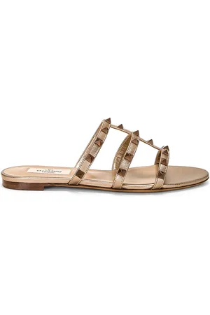 VALENTINO GARAVANI Rockstud Slide in - Metallic Gold. Size 36 (also in 36.5, 37, 39.5, 40, 41).