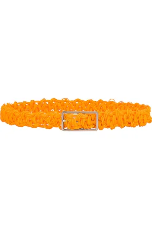 Bottega Veneta Rubber Intreccio Crochet Belt in - Orange. Size all.