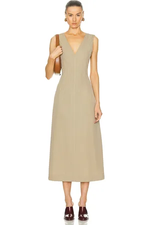 Bottega Veneta Midi Dress in - Neutral. Size 36 (also in 38, 40).