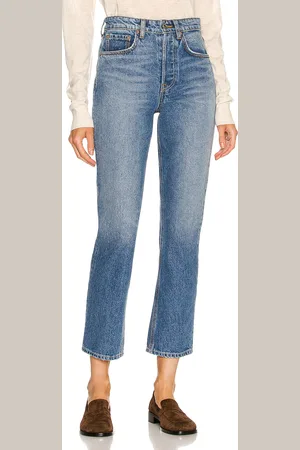 GRLFRND Karolina High Rise Straight Crop in - Denim-Medium. Size 23 (also in ).