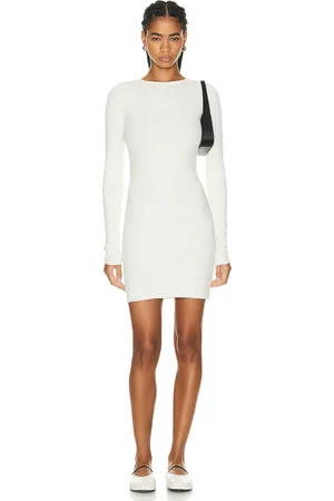 ÉTERNE Long Sleeve Crewneck Mini Dress in - . Size L (also in M, S, XS).