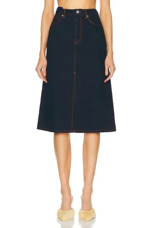 Burberry Midi Skirt in - Blue. Size 0 (also in ).