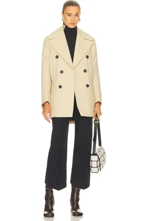 Bottega Veneta Structured Coat in - Cream. Size 34 (also in 40).