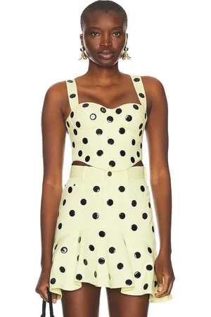 AREA Polka Dot Bustier in - Yellow. Size 0 (also in ).