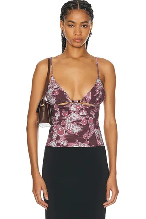Miaou Ellie Top in - Burgundy. Size L (also in M, S, XL, XS, XXS).
