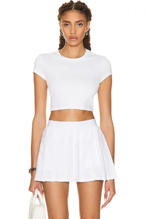 alo Soft Crop Finesse Short Sleeve Top in - . Size L (also in M, S, XS).