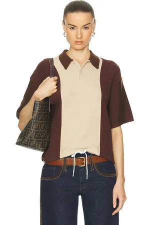 WAO Short Sleeve Stripe Knit Polo in - Multi. Size XL/1X (also in L).