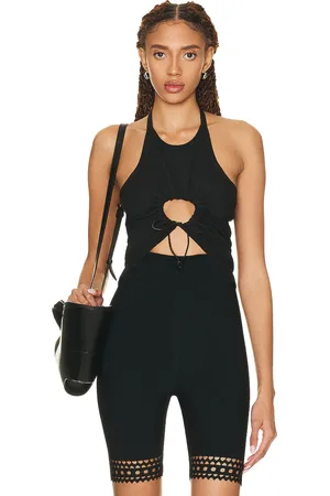 Alaïa Gathered Tank in Noir - Black. Size 40 (also in 42, 44).