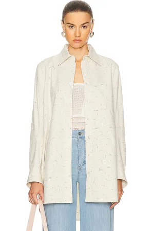 Bottega Veneta Criss Cross Shirt in - Cream. Size 34 (also in 36, 38, 40).