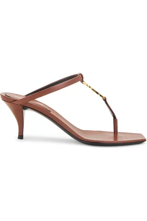 Saint Laurent Cassandra Sandal in Cigar in - Brown. Size 36 (also in 36.5, 37, 37.5, 38, 39.5, 40).