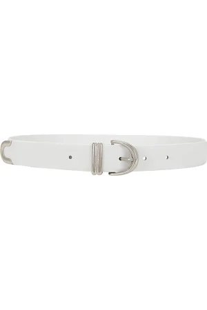 Khaite Bambi Skinny Silver Hardware Belt in - White. Size 70 (also in ).