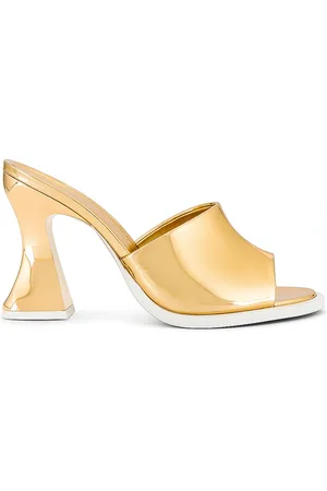 Bottega Veneta Cha Cha Mule Sandal in - Metallic Gold. Size 36.5 (also in 37, 39).