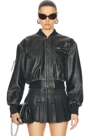 Acne Studios Cropped Leather Jacket in - . Size 42 (also in ).