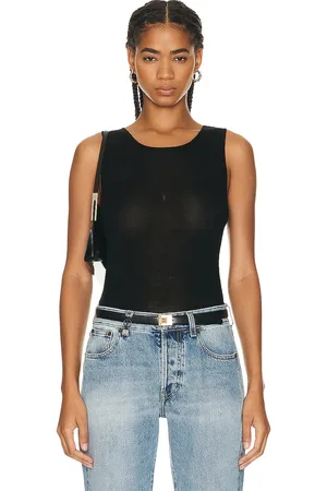 Saint Laurent Jersey Tank Top in - Black. Size L (also in XS).