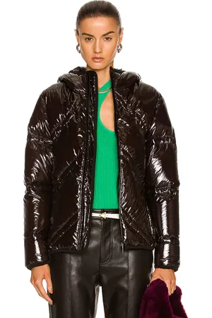 Bottega Veneta Shiny Nylon Chevron Puffer in - Brown. Size XS (also in ).