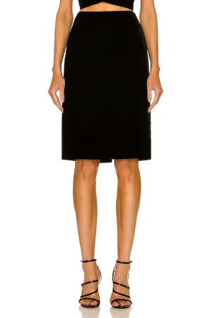 Saint Laurent Satin Laque Skirt in - Black. Size 34 (also in 38).