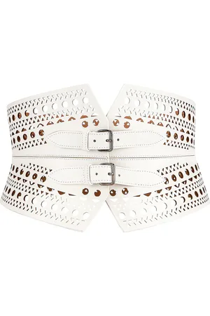 Alaïa Double Buckle Belt in - White. Size 80 (also in 85).