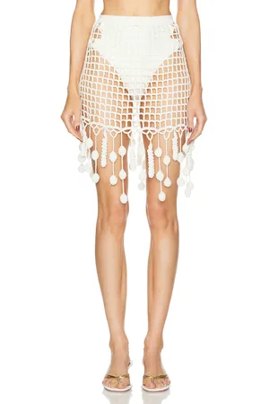 Cult Gaia Moki Crochet Coverup Skirt in - White. Size L (also in M).