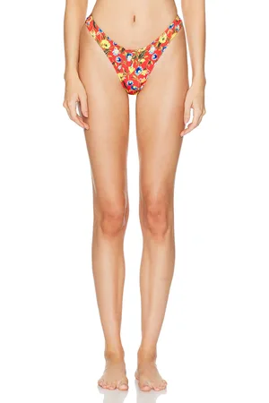 Heavy Manners High Cut Cheeky Bikini Bottom in - Red. Size XL (also in ).