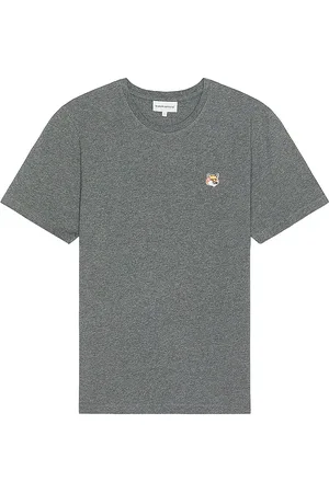 Maison Kitsuné Fox Head Patch Regular T-Shirt in - Grey. Size S (also in XL/1X).