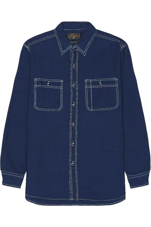 Beams Work Chambray Shirt in - Denim-Dark. Size M (also in S).