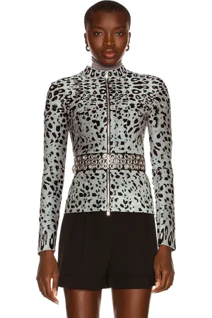 Alaïa Fitted Long Sleeve Jacket in - Grey. Size 36 (also in 40, 42).