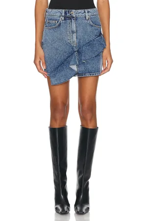 IRO Priscia Denim Mini Skirt in - Denim-Medium. Size 34 (also in ).