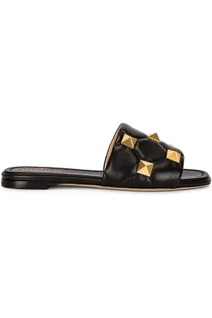 VALENTINO GARAVANI Roman Stud Slides in - Black. Size 36 (also in ).