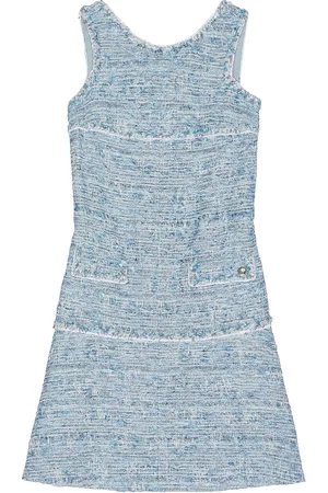 CHANEL Tweed Dress in - Denim-Light. Size 44 (also in ).