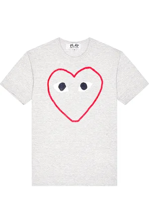 Comme des Garçons Heart Logo Tee in - Novelty,Gray. Size M (also in L, S).