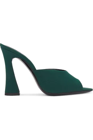 Saint Laurent Suite Mule Sandal in - Dark Green. Size 37 (also in 37.5, 38, 39, 39.5).