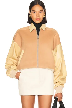 Helsa Faux Leather & Wool Blend Bomber in - . Size L (also in M, XL).