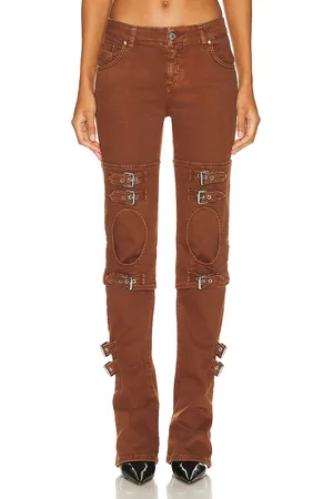 BLUMARINE Buckle Slim Leg in - Brown. Size 40 (also in ).